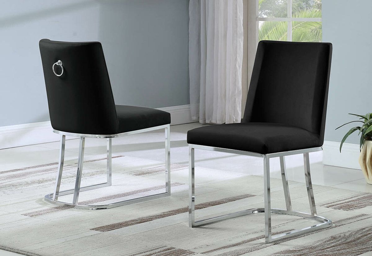 Brooke Black Velvet Dining Chair