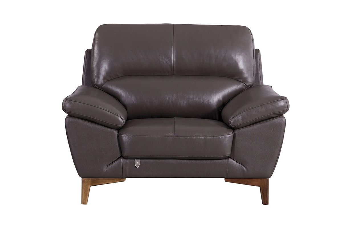 Brookville Brown Italian Leather Chair