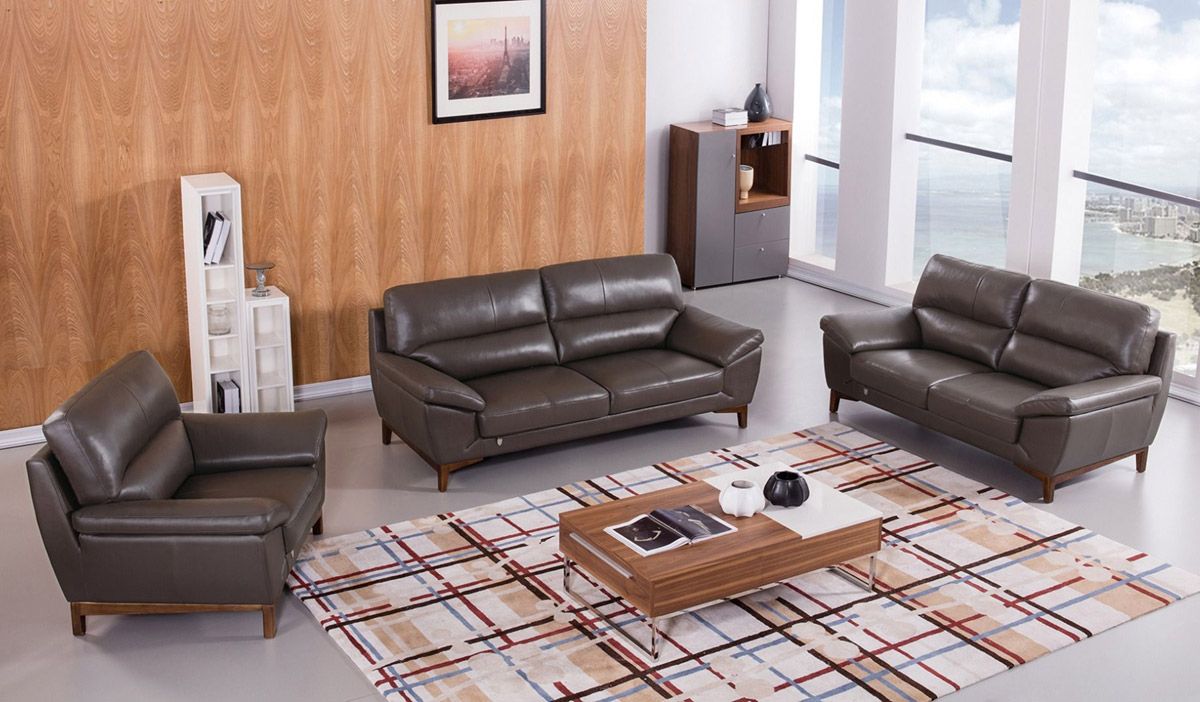 Brookville Italian Leather Living Room