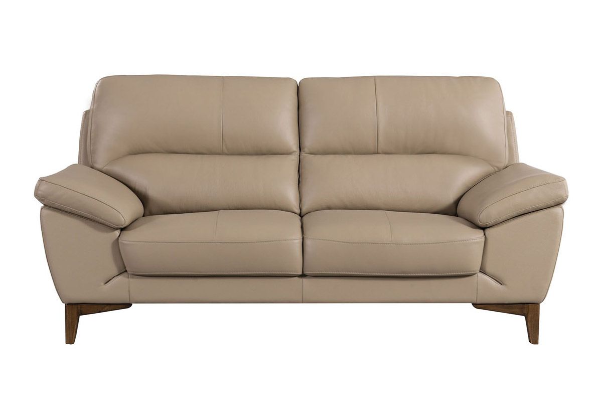 Brookville Tan Italian Leather Loveseat