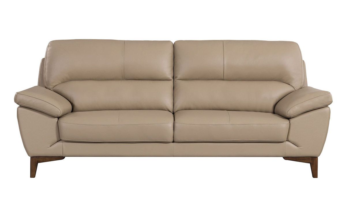 Brookville Tan Italian Leather Sofa