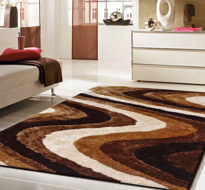 Brown Living Shag Rug 112