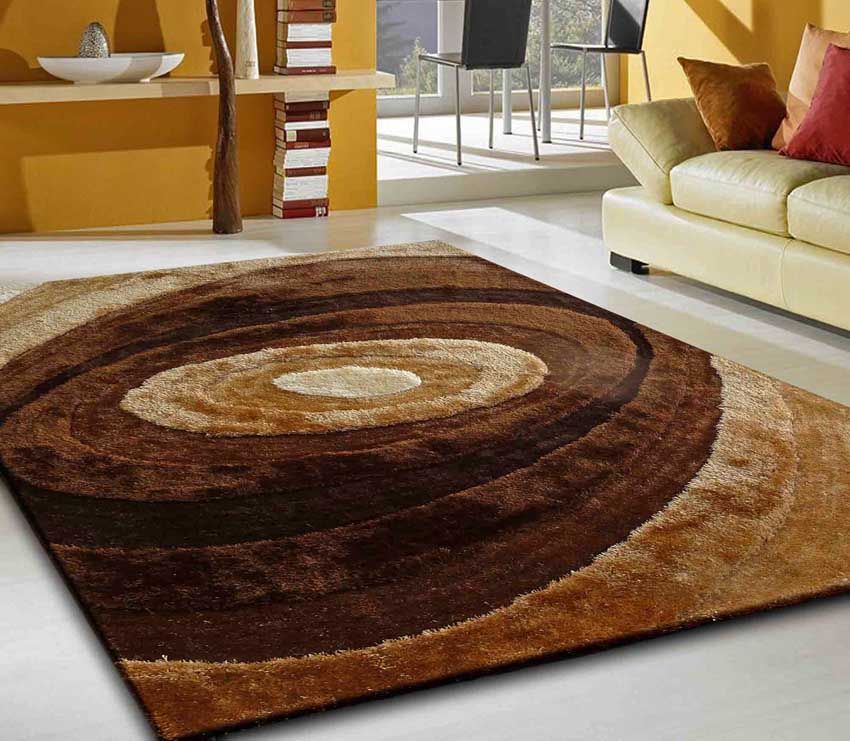 Brown llving Shag Rug 105