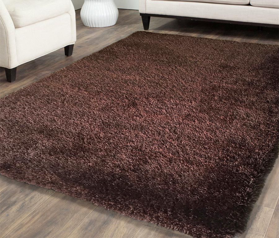 Shag Visco Hand Tufted Brown Rug