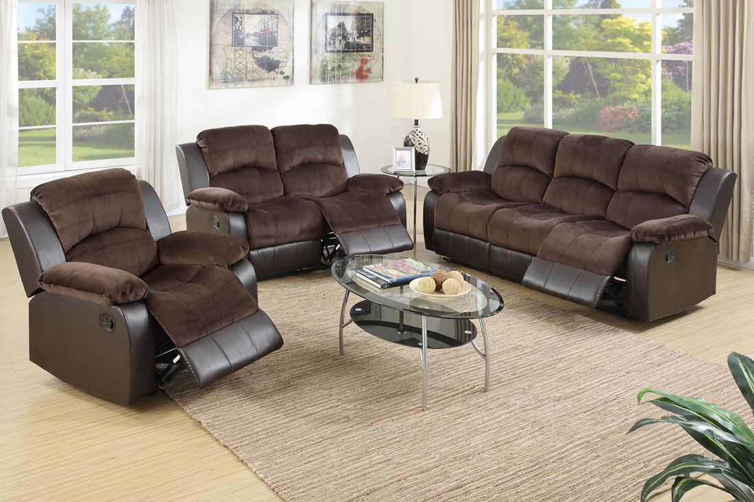 Broy Two Tone Recliner Sofa Set