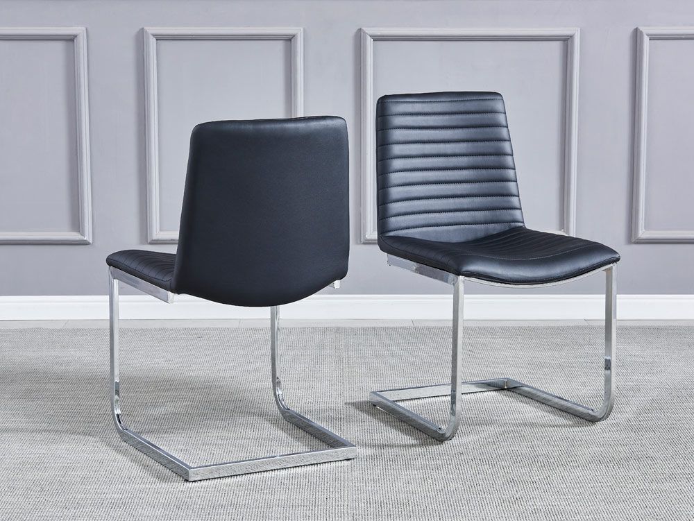 Bruce Black Leather Dining Chairs