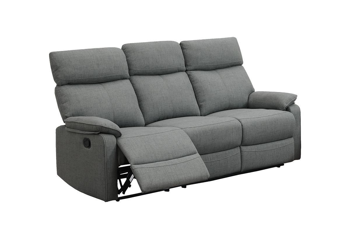 Buford Grey Burlap Recliner Sofa