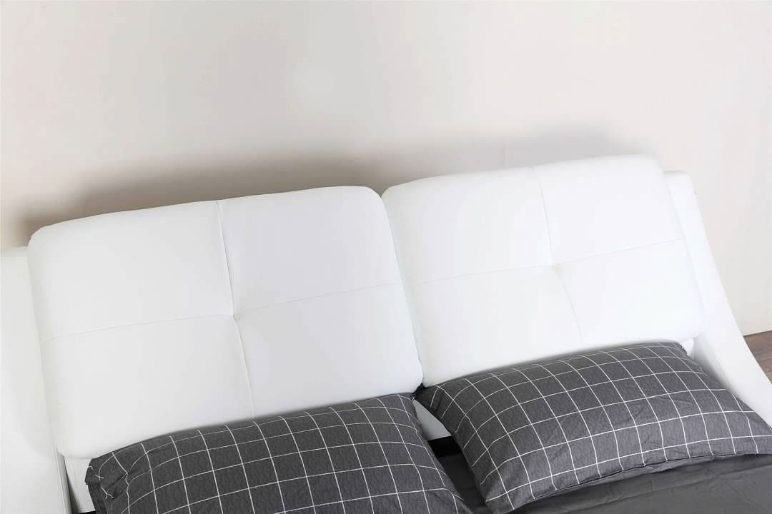 Burdette White Leather Bed Headboard