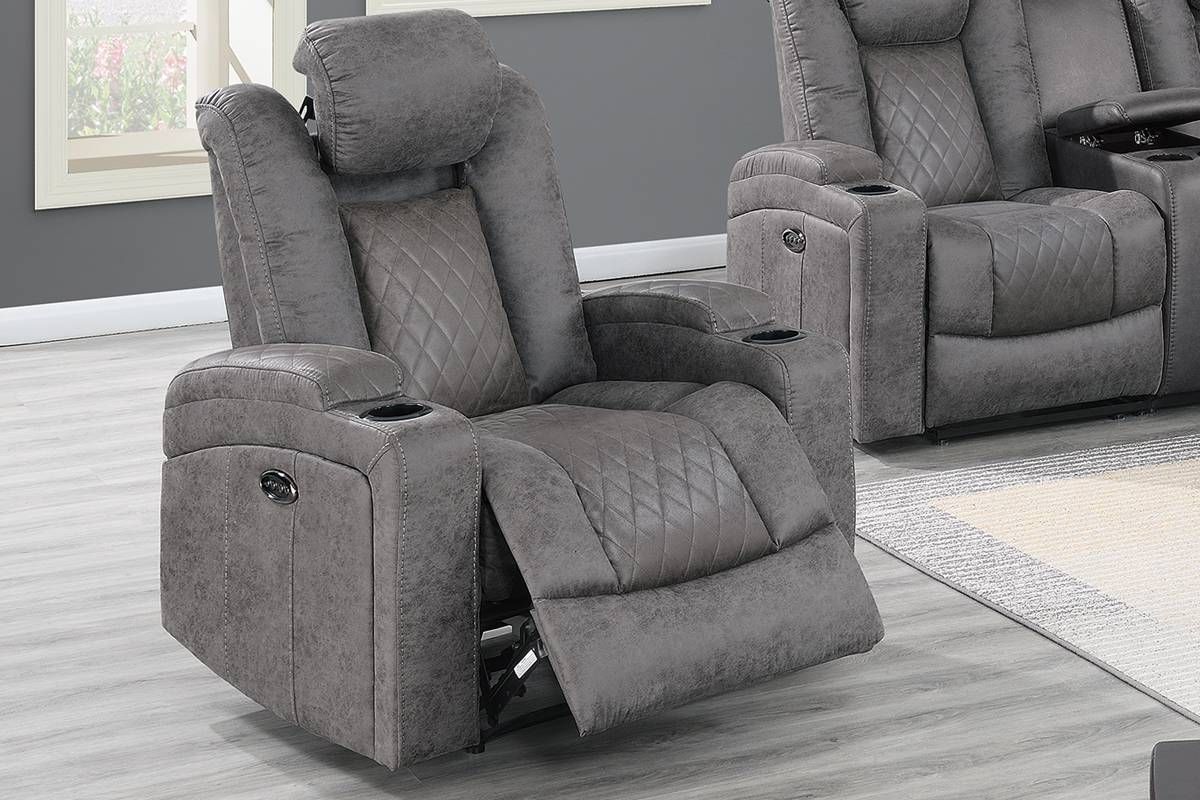 Byrnes Light Grey Power Recliner Chair