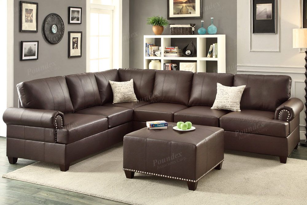 Byron Leather Casual Sectional Sofa