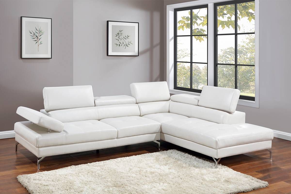 Byron White Leather Modern Sectional