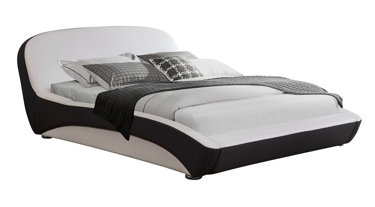Cadman Black and White Leather Bed