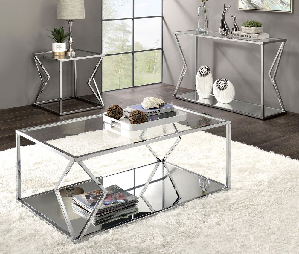 Cage Clear Glass Coffee Table