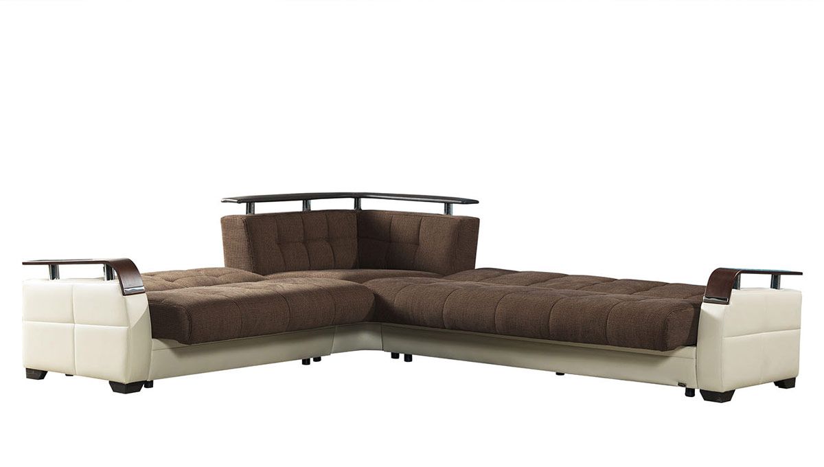 Calby Lane Chocolate Sectional With Sleeper