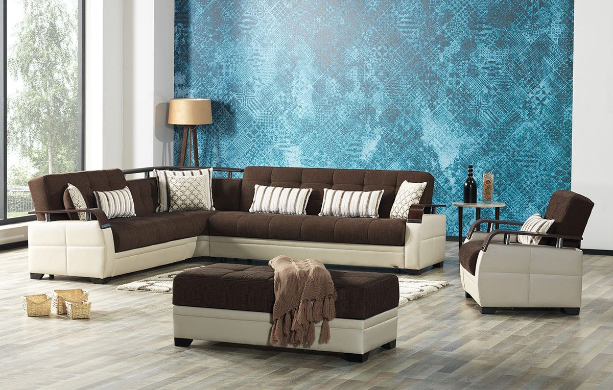 Calby Lane Chocolate Sectional With Bed