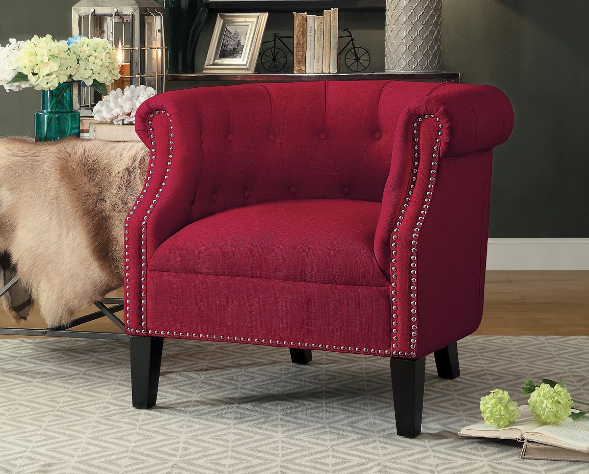 Red fabric top chair