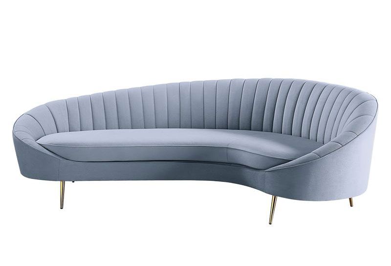 Calla Light Grey Velvet Oversized Sofa