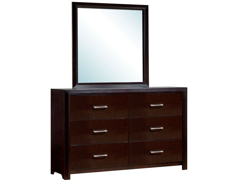 Calvina Espresso Finish Dresser With Mirror