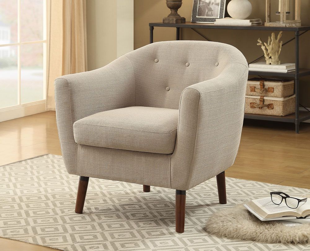 Cambio Beige Linen Fabric Accent Chair