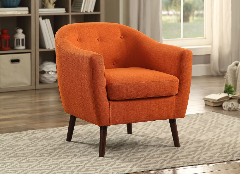 Cambio Orange Linen Fabric Accent Chair