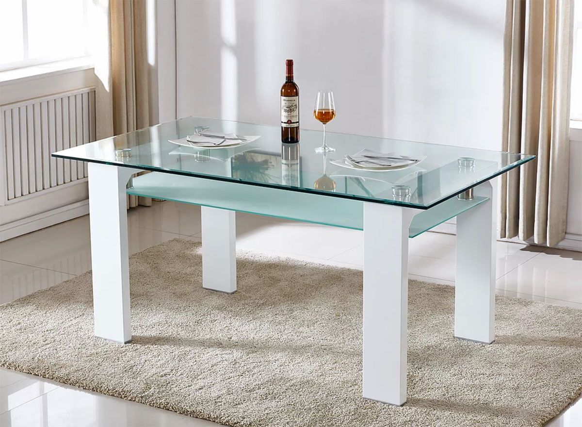 Camila Modern Glass Top Table