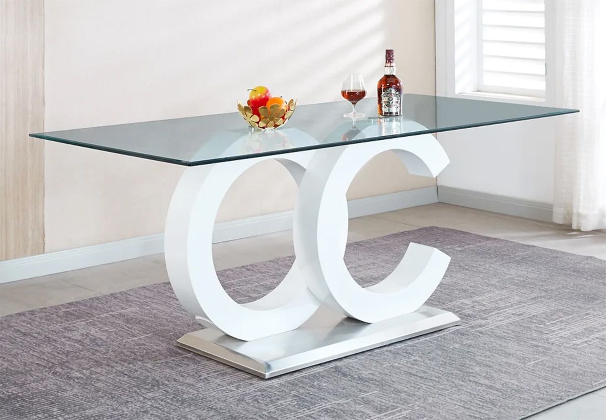 Camron Glass Top Modern Dining Table
