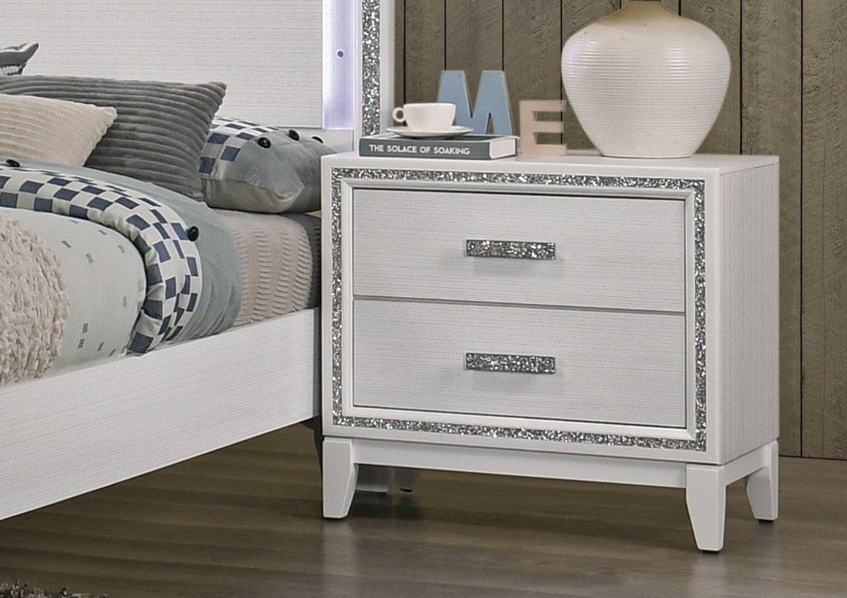 Cara Crystal Accented Night Stand