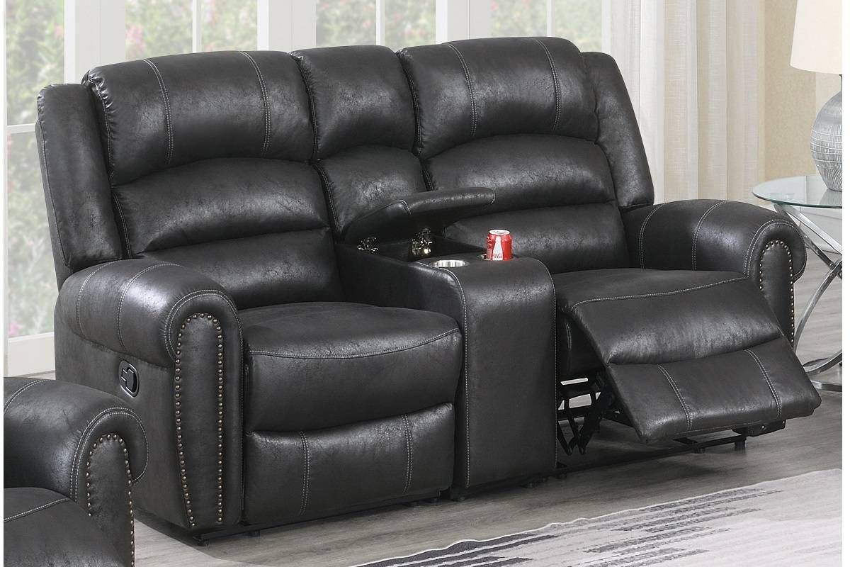 Carey Black Recliner Loveseat