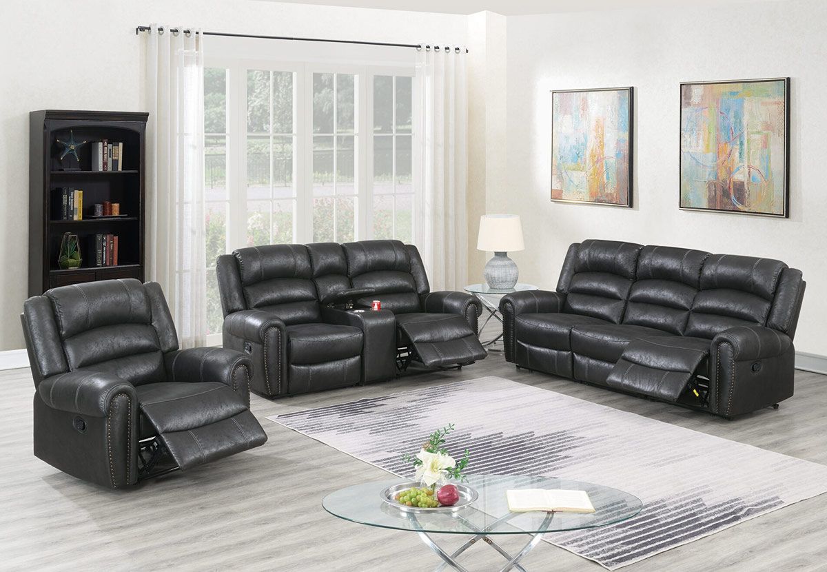 Carey Black Recliner Sofa Set