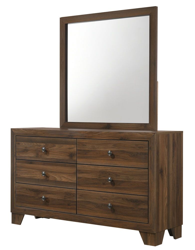 Carissa Rustic Brown Dresser With Mirror