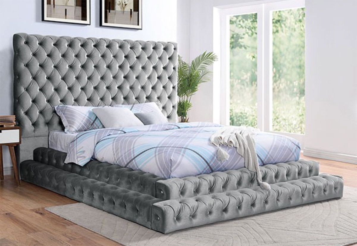 Carlie Button Tufted Modern Bed