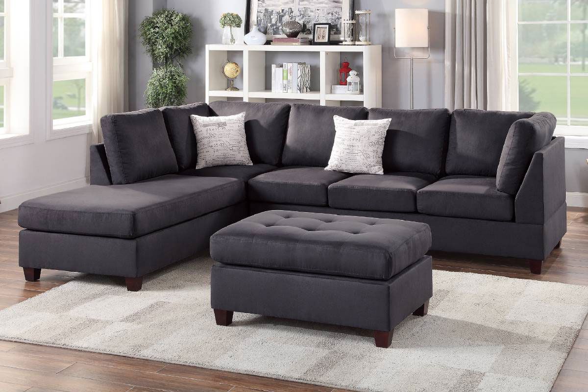 Casablanca Ebony Microfiber Sectional Set