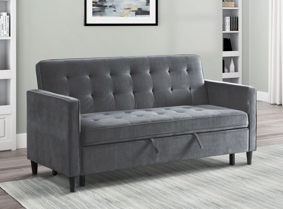 Cassie Grey Microfiber Sofa Sleeper