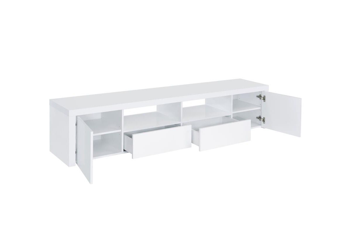 Castana Modern White Lacquer TV Stand Storage