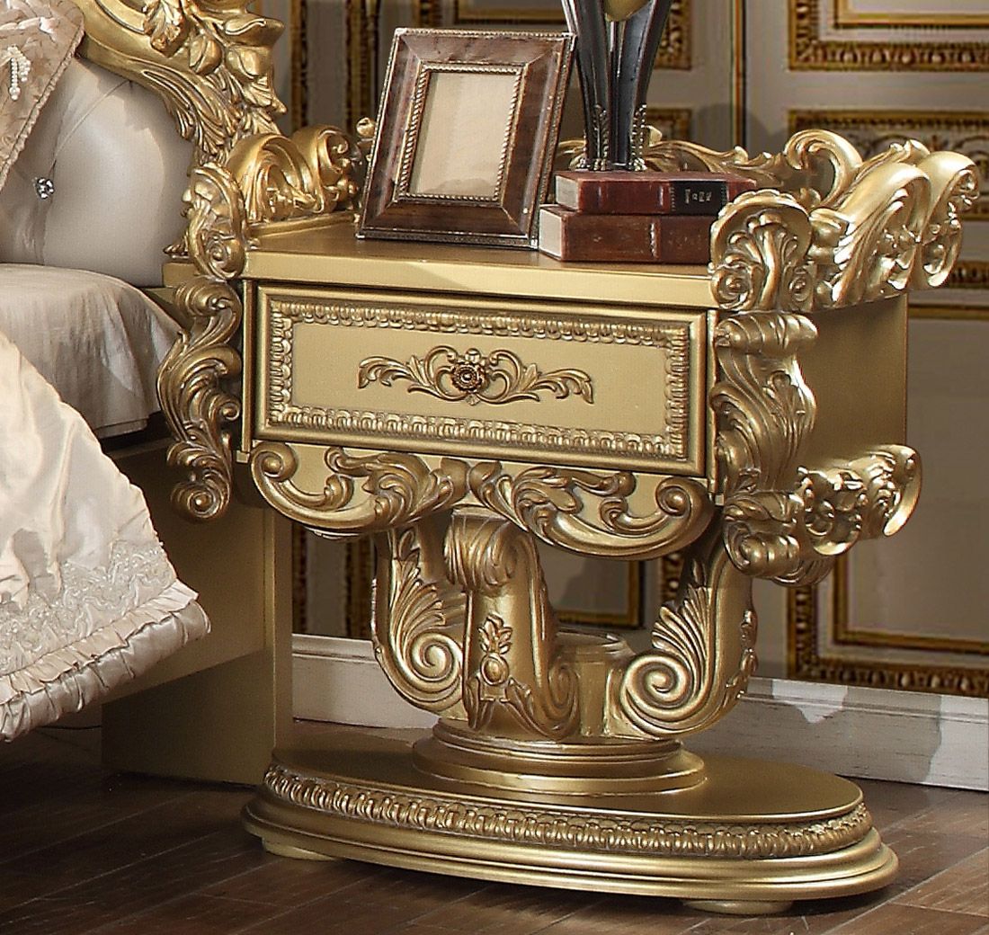 Cavallier Gold Finish Night Stand