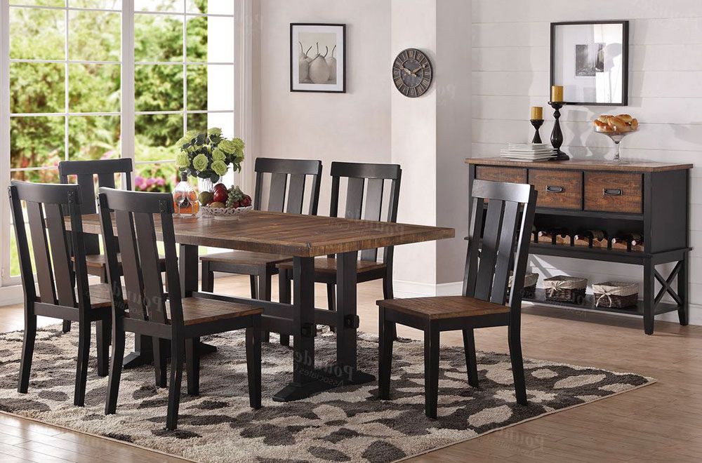 Cedar Rustic Finish Dining Table Set