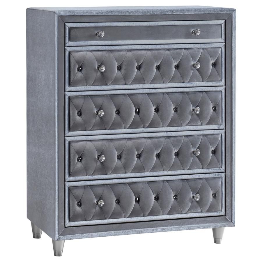 Celeste Grey Velvet Chest