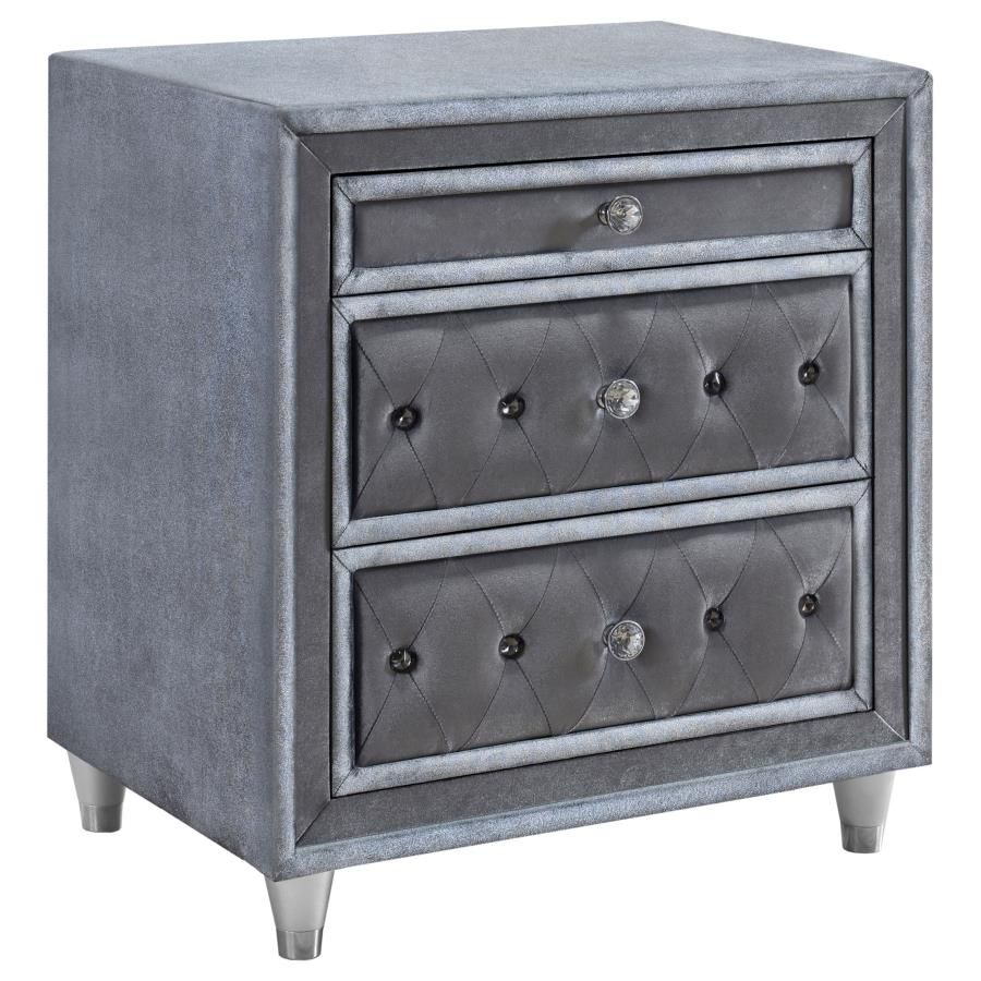 Celeste Grey Velvet Night Stand