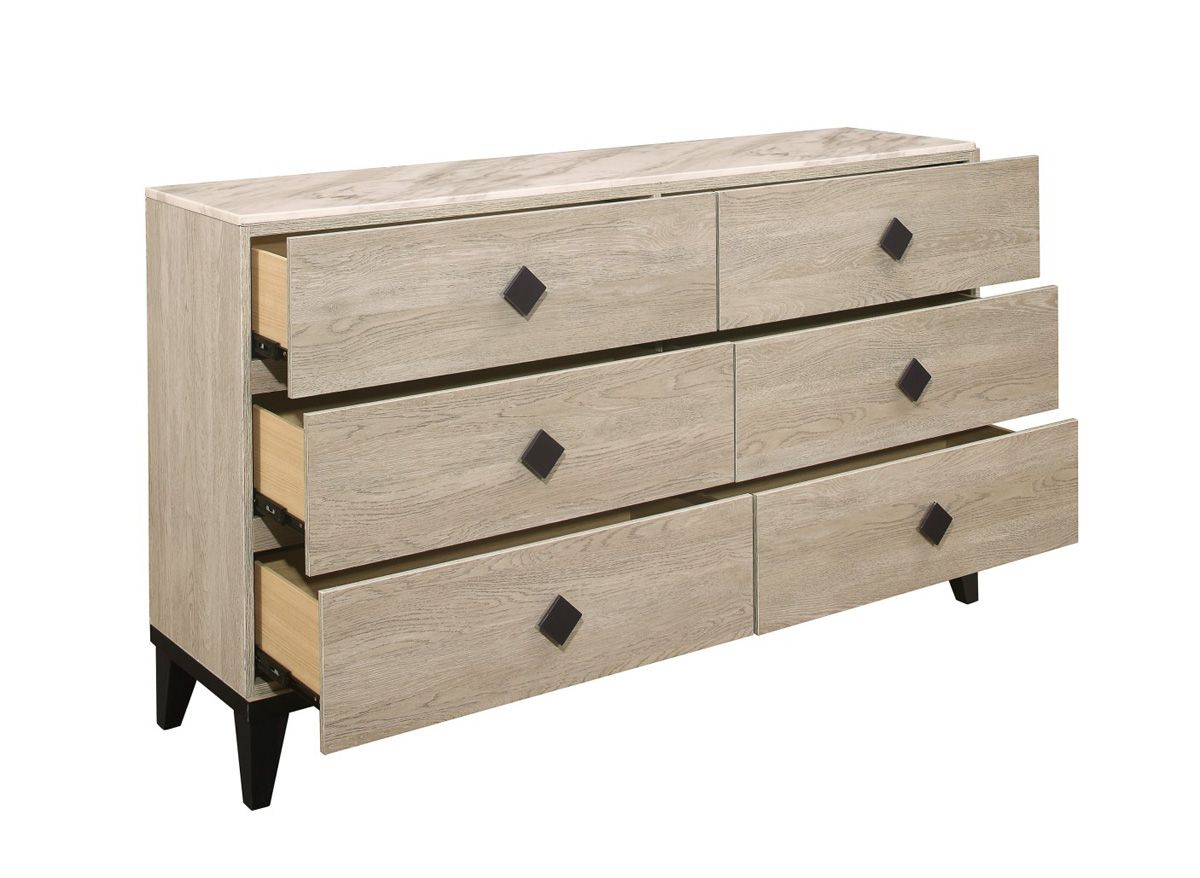 Celestial White Washed Finish Dresser