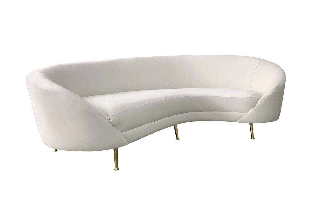 Beret Ivory Velvet Sofa