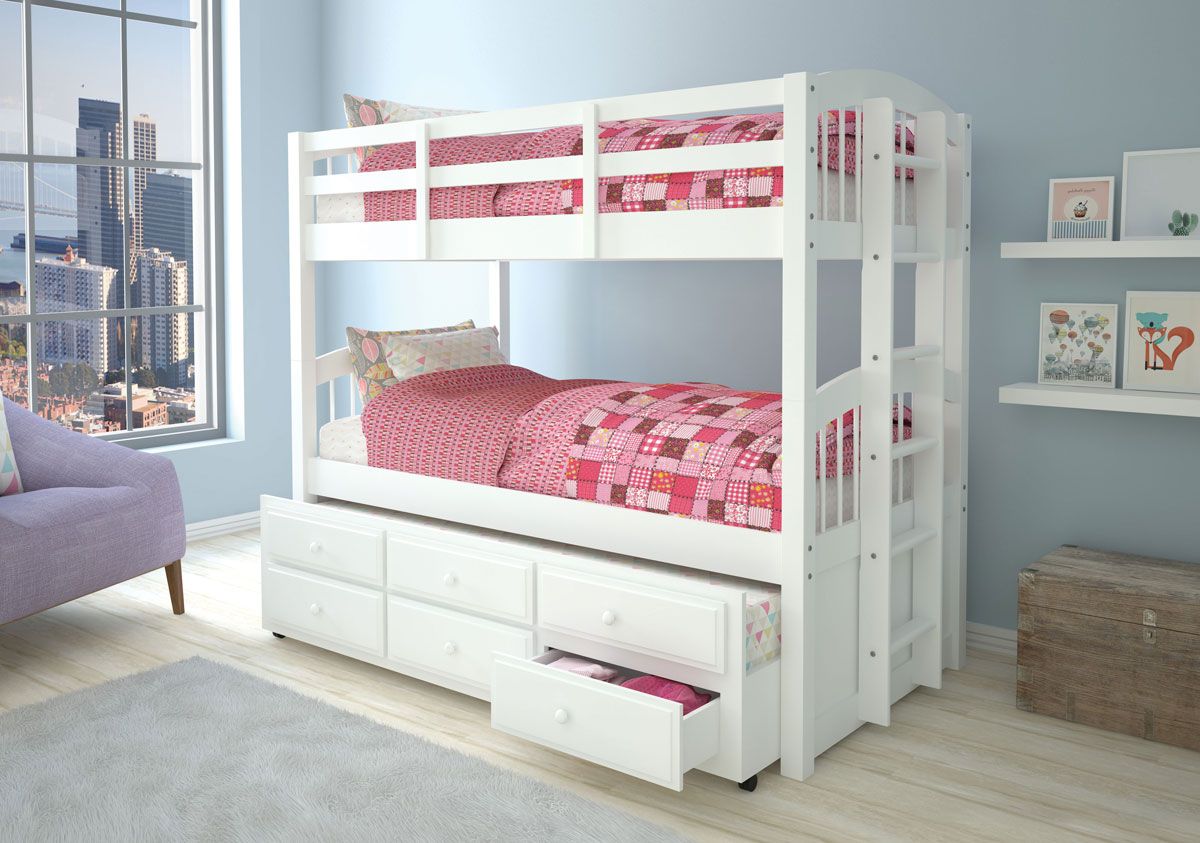 Chairlie White Bunkbed With Drawers