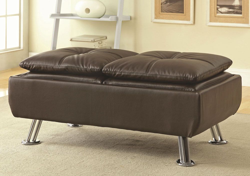 Chaise Dark Brown Storage Ottoman