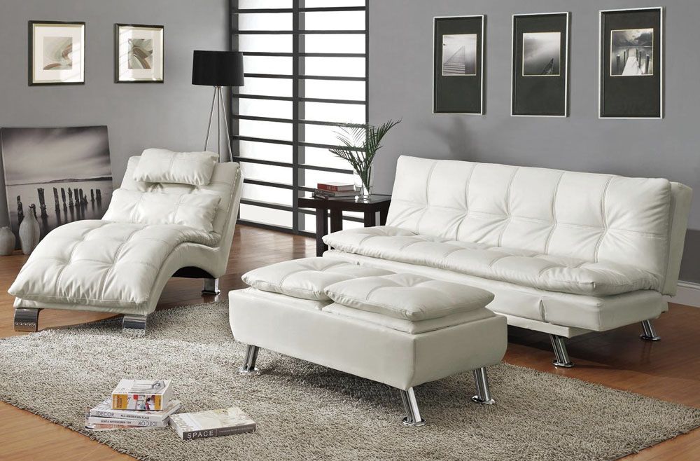 Chaise White Sofa Bed Futon