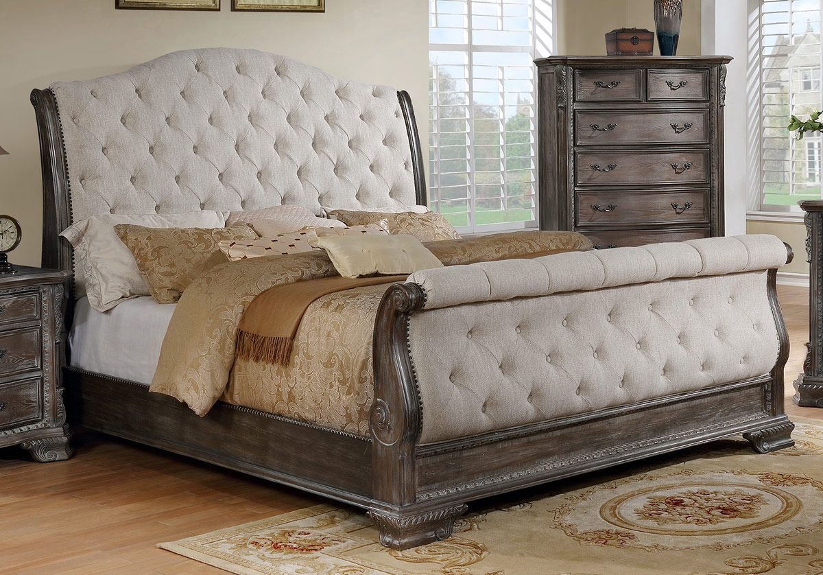 Chantelle Traditional Style Sleigh Bed