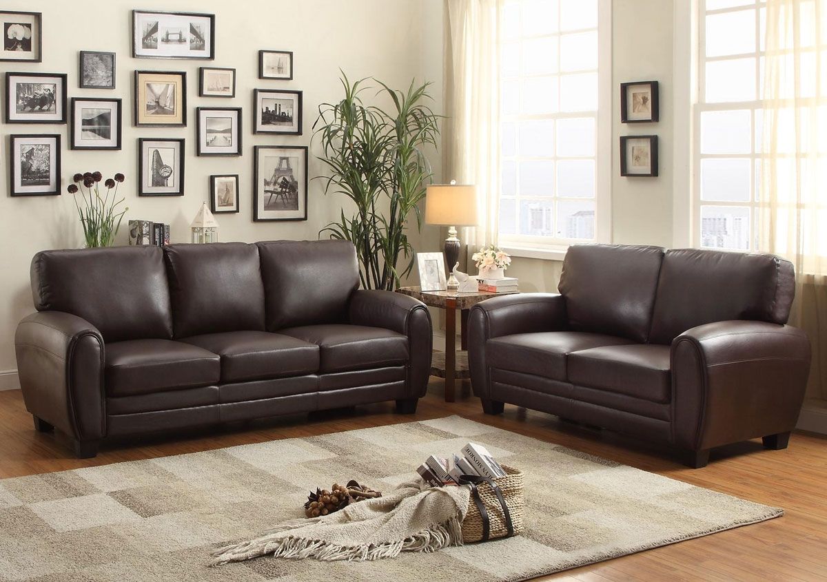 Charley Brown Leather Sofa