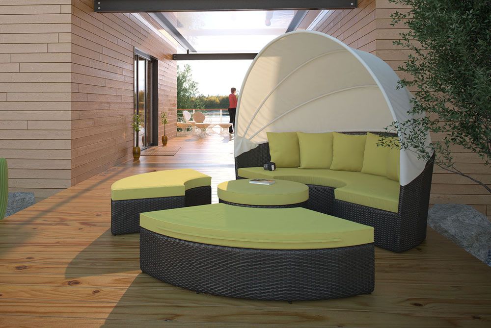 Charlotte Peridot Outdoor Daybed With Canopy