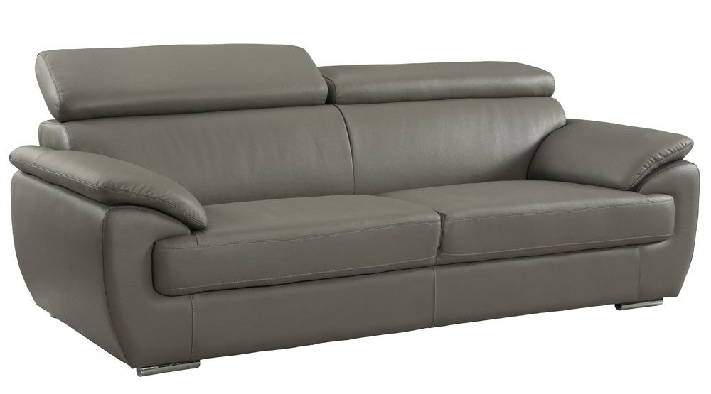 Chaska Grey Leather Sofa