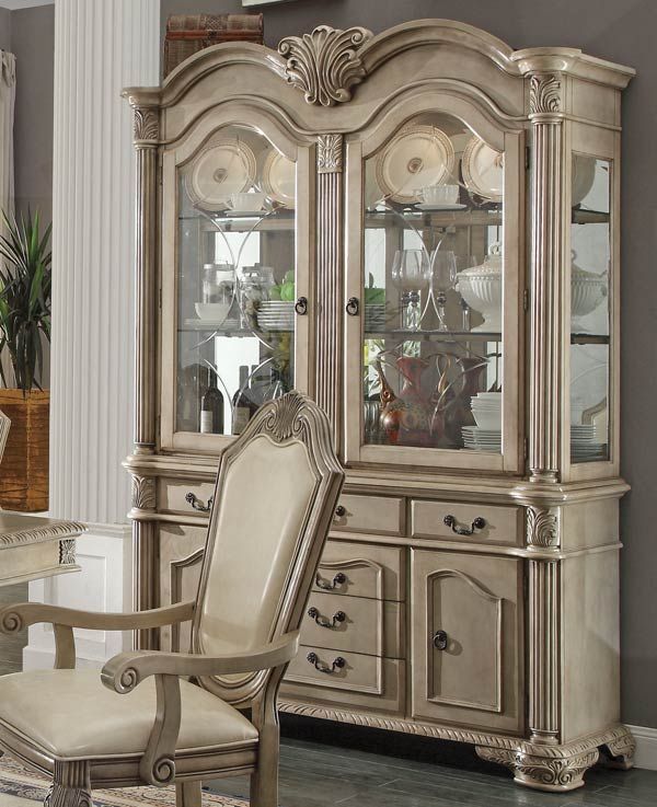 Chateau Antique White China Cabinet
