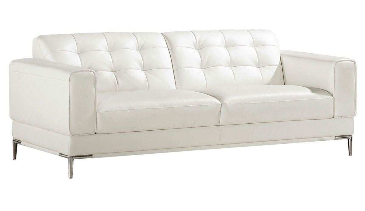 Chelsea White Italian Leather Sofa