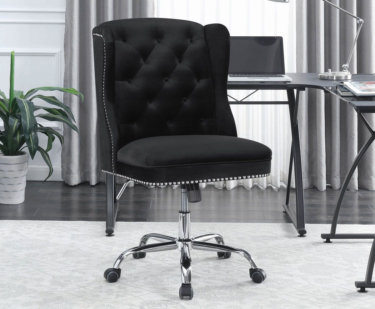 Chester Black Velvet Office Chair